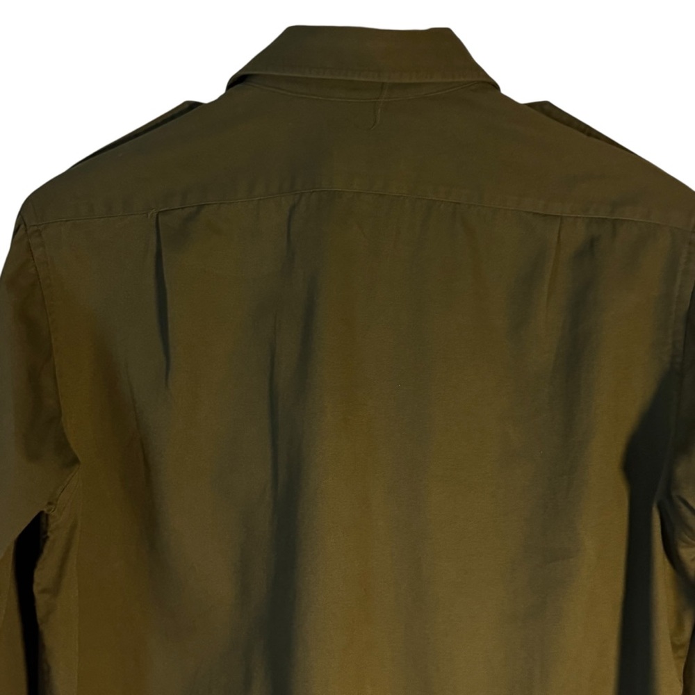 Vintage Eddie Bauer USA Made Military Green Utility Shirt M Long Sleeve Cotton - Picture 10 of 11